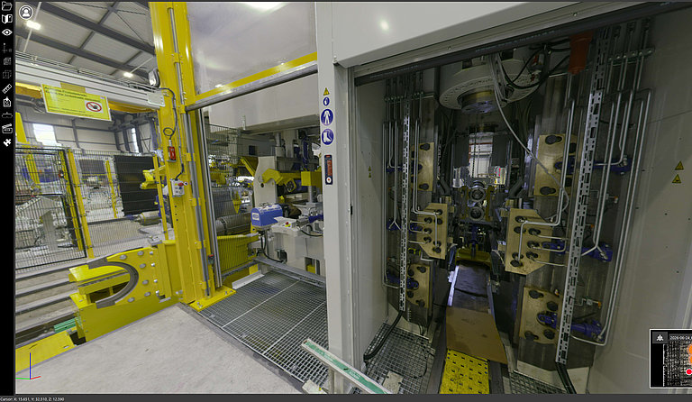 3D-Anlagenscan eines Quarto-Walzwerks